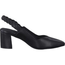 Marco Tozzi Γόβες Slingback Δερμάτινες με Χοντρό Χαμηλό Τακούνι Μαύρες 2-2-29644-42-001
