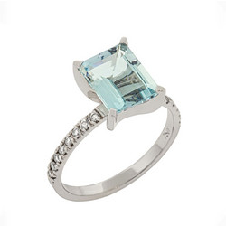 Million Diamonds Γυναικείο Δαχτυλίδι από Λευκόχρυσο 18K με Ακουαμαρίνα RL16699