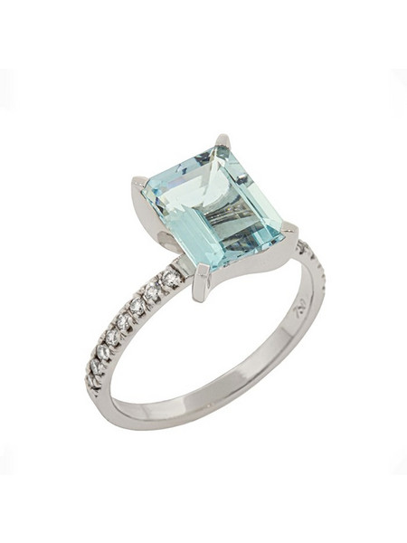 Million Diamonds Γυναικείο Δαχτυλίδι από Λευκόχρυσο 18K με Ακουαμαρίνα RL16699