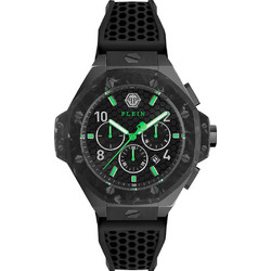 Philipp Plein Chrono Royal Ανδρικό Ρολόι με Μαύρο Καουτσούκ Λουράκι PWPRA0624