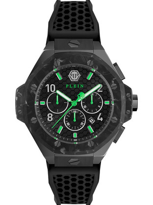 Philipp Plein Chrono Royal Ανδρικό Ρολόι με Μαύρο Καουτσούκ Λουράκι PWPRA0624