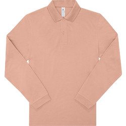 B&C Collection Ανδρική Μπλούζα Polo Μακρυμάνικη Σομόν PU427