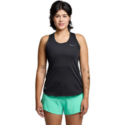Saucony Stopwatch Singlet Γυναικείο Αθλητικό T-Shirt Μαύρο SAW800482-BK