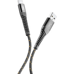 Cellular Line TETRACABTYC2MK Braided USB-A to USB-C 2m Black 8018080312663