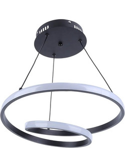 Powertech Κρεμαστό Φωτιστικό Οροφής Μονόφωτο LED με Φυσικό Λευκό Φως Μαύρο Φ40cm HLL-0154
