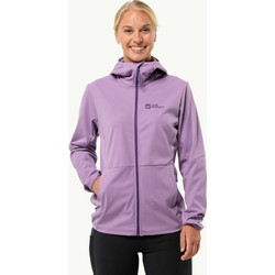 Jack Wolfskin Αθλητικό Γυναικείο Μπουφάν Softshell Μακρύ Αδιάβροχο Αντιανεμικό Λιλά 1306863-2402