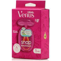 Gillette Venus Snap Extra Smooth Γυναικείο Ξυραφάκι με Ανταλλακτικές Κεφαλές με 5 Λεπίδες & Λιπαντική Ταινία 1τμχ