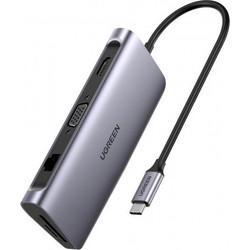 Ugreen CM179 USB-C Docking Station με HDMI 4K PD Ethernet και Σύνδεση 2 Οθονών