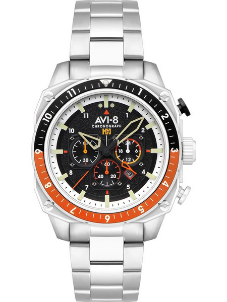 AVI-8 Hawker Ανδρικό Ρολόι Χρονογράφος με Ασημί Μεταλλικό Μπρασελέ AV-4100-11