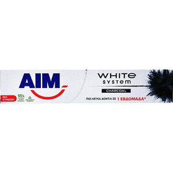 Aim White System Charcoal Οδοντόκρεμα για Λεύκανση Ενεργού Άνθρακα 75ml
