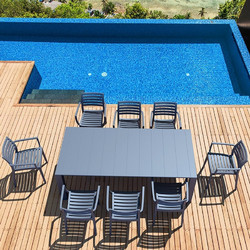 Zita Plus Vegas Artemis Σετ Τραπεζαρία Κήπου Πολυπροπυλενίου 9τμχ Γκρι 20.9974