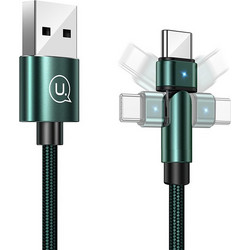 Usams SJ477 Angle 90° Braided USB-A to USB-C 10W 1m Green SJ477USB02