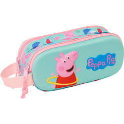 Safta Peppa Pig Κασετίνα Βαρελάκι με 2 Θήκες Γαλάζια Ροζ 822472512