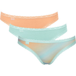 Sloggi Βαμβακερά Γυναικεία Slip με Δαντέλα 3Pack 10197969-V009