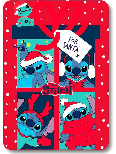 Lilo & Stitch Christmas Κουβέρτα Κούνιας Fleece 100x140 Κόκκινη