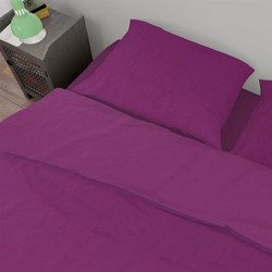 Dimcol Σετ Σεντόνια Μονά 2 τμχ Βαμβακερά 160x240 Solid 501 Dark Magenta