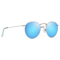 Maui Jim B667-17B Ανδρικά Γυαλιά Ηλίου Στρογγυλά Μεταλλικά Ασημί με Μπλε Φακό