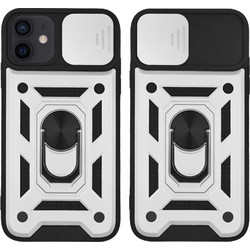 Sonique Ring Armor CamPro Back Cover Silver (iPhone 12 / 12 Pro)