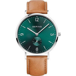 Bering Ανδρικό Ρολόι με Καφέ Δερμάτινο Λουράκι 14040-508