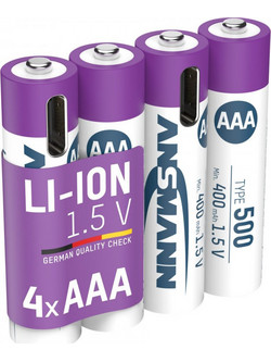 Ansmann Rechargeable AAA Cable 400mAh 4τμχ
