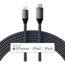 Satechi ST-TCL18M Braided USB-C to Lightning Cable 29W 1.8m Grey