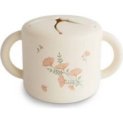 Mushie Snack Cup Pink Flowers