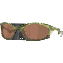 Oakley OO9437 03 Ανδρικά Γυαλιά Ηλίου Μάσκα Κοκάλινα Κίτρινα με Καφέ Φακό