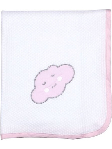 Baby Star Σύννεφο Πάνα Αγκαλιάς Λευκή Ροζ 80x80cm
