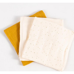 Linea Πάνες Αγκαλιάς Μπεζ Κίτρινες 70x70cm 3τμχ ΠΑ-Κ-001