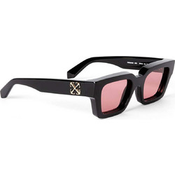 Off White OERI126 1025 Ανδρικά Γυαλιά Ηλίου Τετράγωνα Κοκάλινα Μαύρα με Ροζ Φακό
