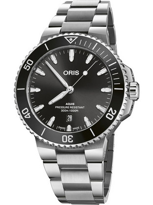 Oris Aquis Date Ανδρικό Ρολόι Αυτόματο με Ασημί Μεταλλικό Μπρασελέ 0173377894154-0782304PEB