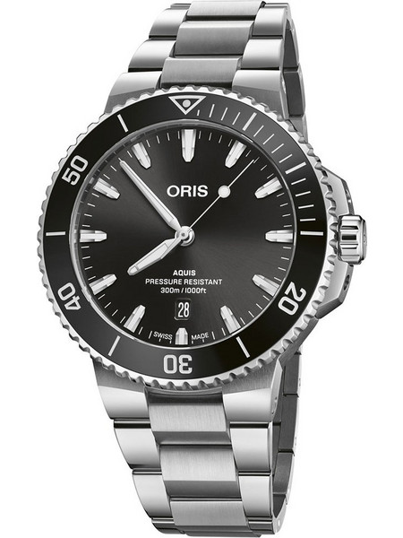 Oris Aquis Date Ανδρικό Ρολόι Αυτόματο με Ασημί Μεταλλικό Μπρασελέ 0173377894154-0782304PEB