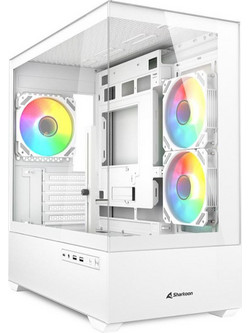 Sharkoon MK6 White Micro Tower Κουτί Υπολογιστή RGB με Πλαϊνό Παράθυρο