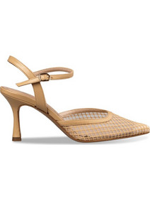Envie Shoes Γόβες Δερμάτινες με Λεπτό Ψηλό Τακούνι & Λουράκι Nude E02-21731-36