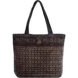Greenwich Polo Club 4006 Υφασμάτινη Τσάντα Θαλάσσης Ώμου Καφέ 55x40cm
