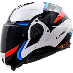 LS2 FF910 Advant II Triple White Blue Red Κράνος Μηχανής Flip-Up 1750gr