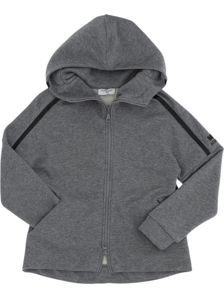 Monnalisa Παιδική Ζακέτα Fleece με Κουκούλα και Φερμουάρ Ανθρακί 6057-0032