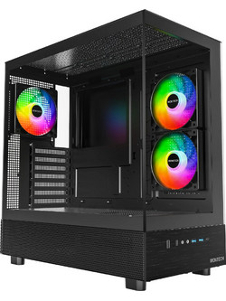 Montech XR Black Gaming Midi Tower Κουτί Υπολογιστή με Πλαϊνό Παράθυρο