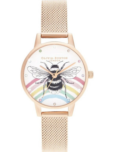 Olivia Burton Γυναικείο Ρολόι με Χρυσό Μεταλλικό Μπρασελέ OB16WL90