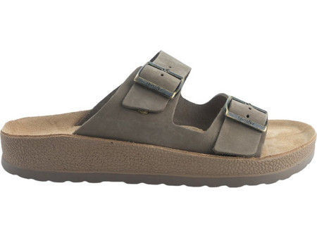 Fantasy Sandals Leonidas Δερμάτινα Ανδρικά Σανδάλια Ανατομικά Χακί S001