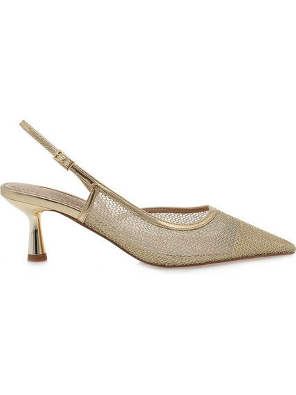Corina Γόβες Slingback με Λεπτό Ψηλό Τακούνι Χρυσές M5307