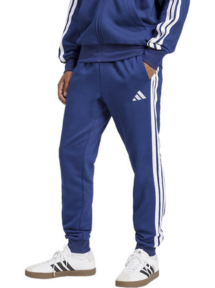 Adidas Essentials Ανδρικό Παντελόνι Φόρμας Fleece με Λάστιχο Royal Blue 3-STRIPES