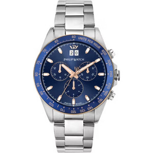 Philip Watch Ανδρικό Ρολόι Χρονογράφος με Ασημί Μεταλλικό Μπρασελέ R8273607008 Philip Watch Ανδρικό Ρολόι Χρονογράφος με Ασημί Μεταλλικό Μπρασελέ R8273607008