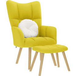 vidaXL Πολυθρόνα Relax με Υποπόδιο Κίτρινη 4016787