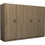 Megapap Πεντάφυλλη Ντουλάπα Ρούχων Victoria Καρυδί 250x60x181cm GP100-0091,3