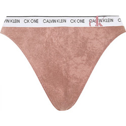 Calvin Klein Βαμβακερό Ψηλόμεσο Γυναικείο String Nude 000QF6765E-121