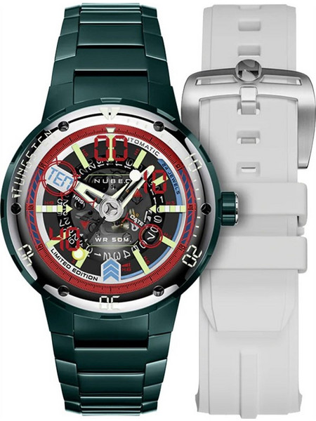 Nubeo Mariner Ανδρικό Ρολόι Αυτόματο με Πράσινο Μεταλλικό Μπρασελέ NB-6090-44
