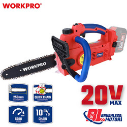 Workpro WP391600 Κλαδευτικό Αλυσοπρίονο Μπαταρίας 2.7kg με Λάμα 25cm