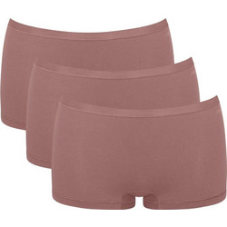 Sloggi Go Daily Βαμβακερά Γυναικεία Μποξεράκια Καφέ 3Pack 10222337-1141