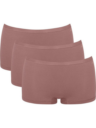 Sloggi Go Daily Βαμβακερά Γυναικεία Μποξεράκια Καφέ 3Pack 10222337-1141